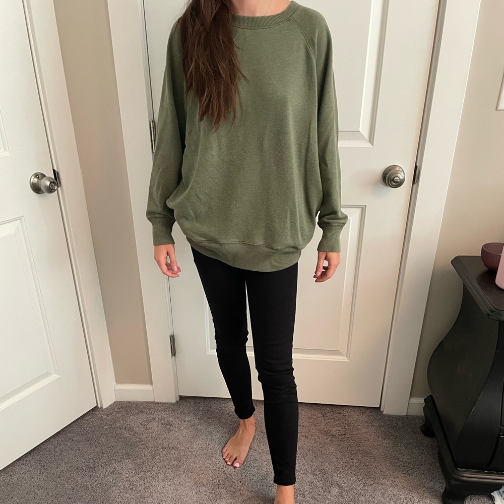 Aerie soft oversized green sweatshirt